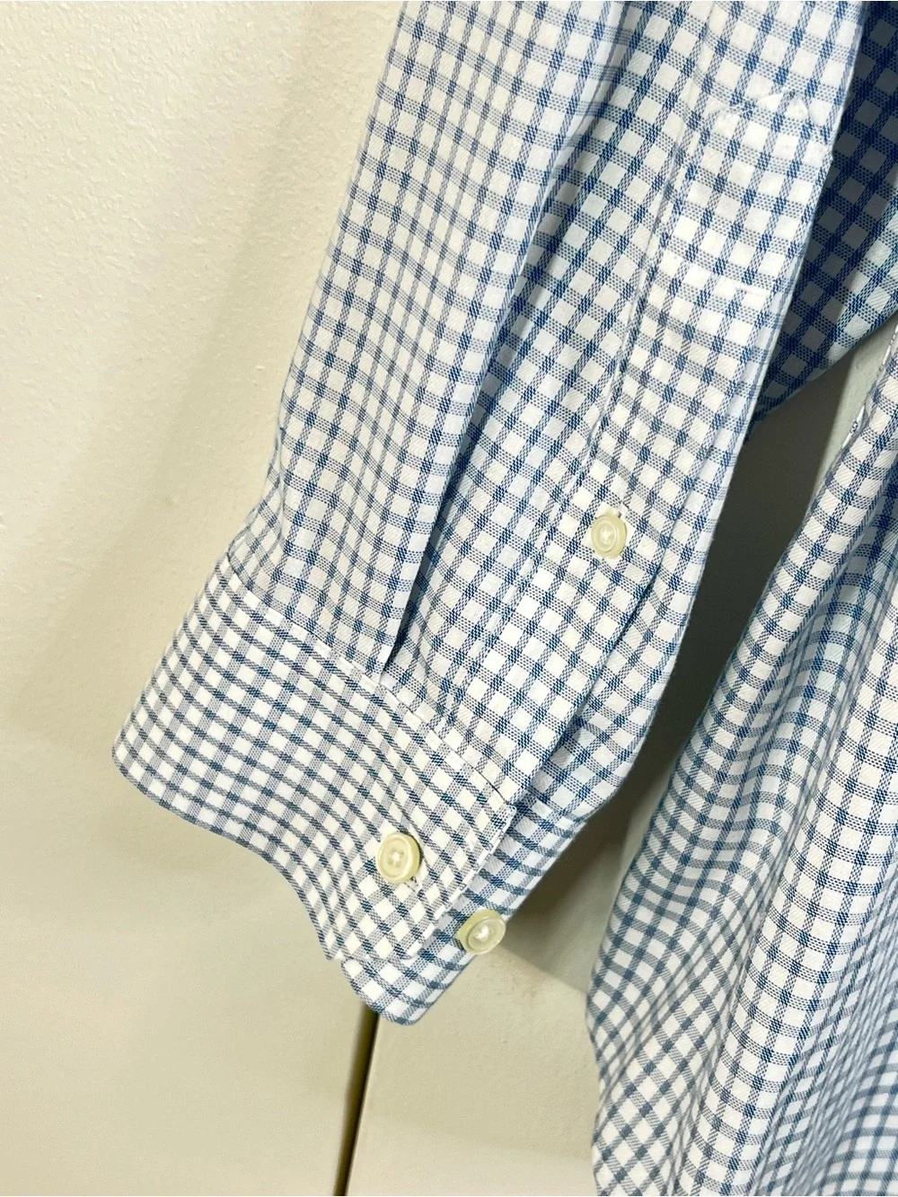 BANANA REPUBLIC Non-Iron Standard Fit Men’s XL Blue Check Button Up